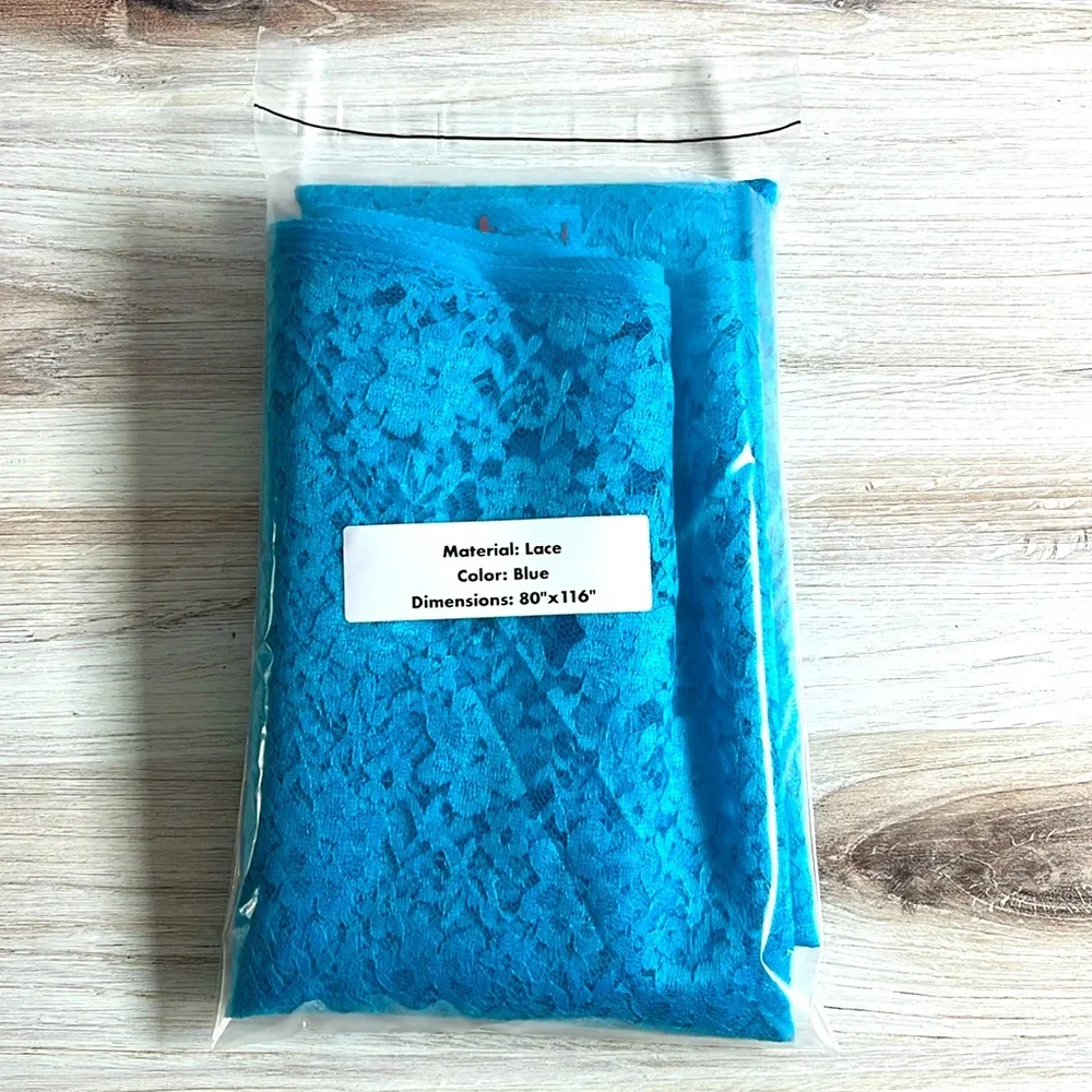 Fabric by the Yard Remnant Malibu Blue Rachelle Lace